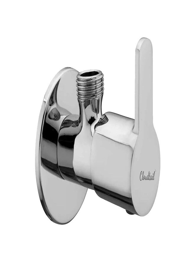 Cloudtail Brass, Angle Valve With Wall Flange, Chrome Finish (Flora) - Image 1